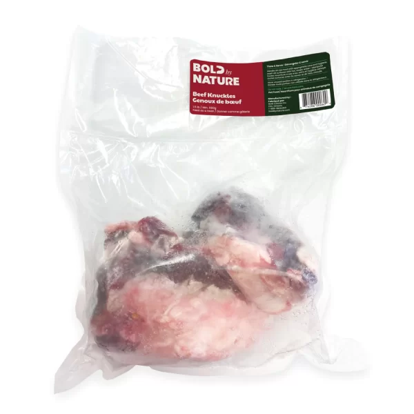 A clear bag of Bold by Nature Beef Knuckles.