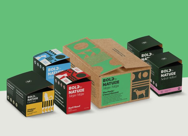 post-A-5 Variety of Bold By Nature Products set out over a green background